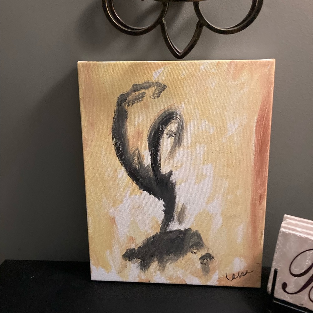 Original acrylic paining - girl in tutu abstract